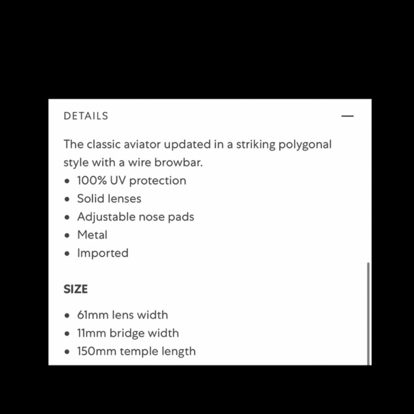 Rag & Bone Polygonal Aviator Sunglasses in Black. - Picture 10 of 10